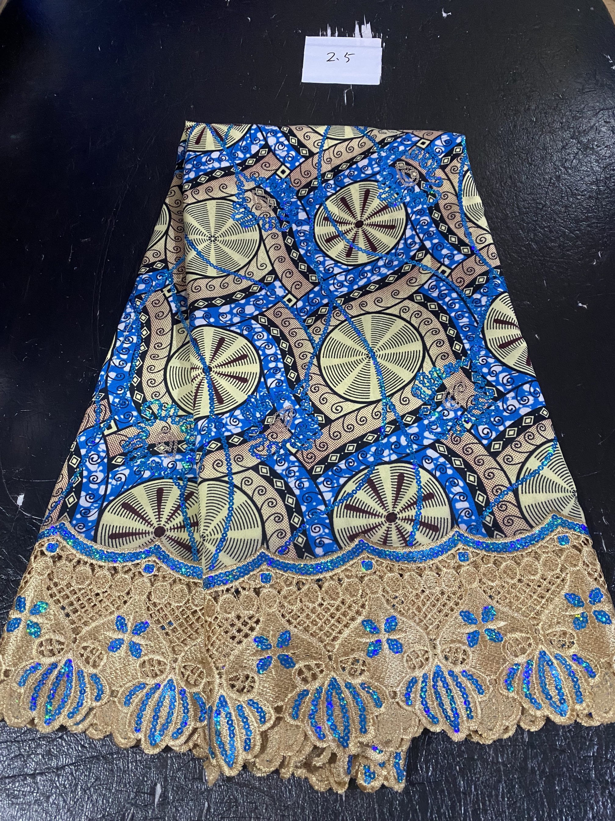 African Ankara Print - 2.5yard African Wax Brocade Lace Fabric