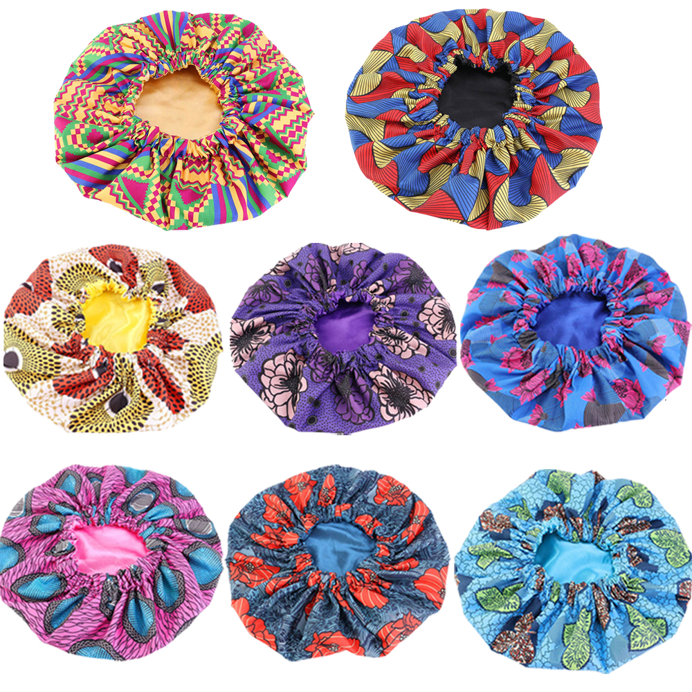 African Ankara Print - Women Night Sleep Cap African Pattern