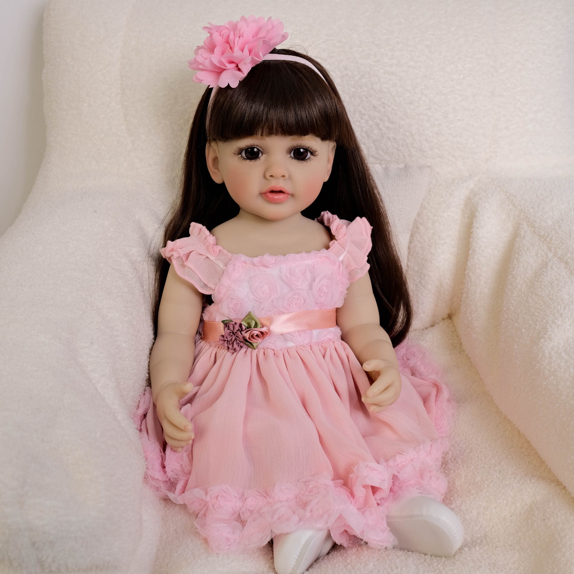 Cute 55 cm Long Hair Pink Girl - Ethnic Fashion Model avaliação e preço