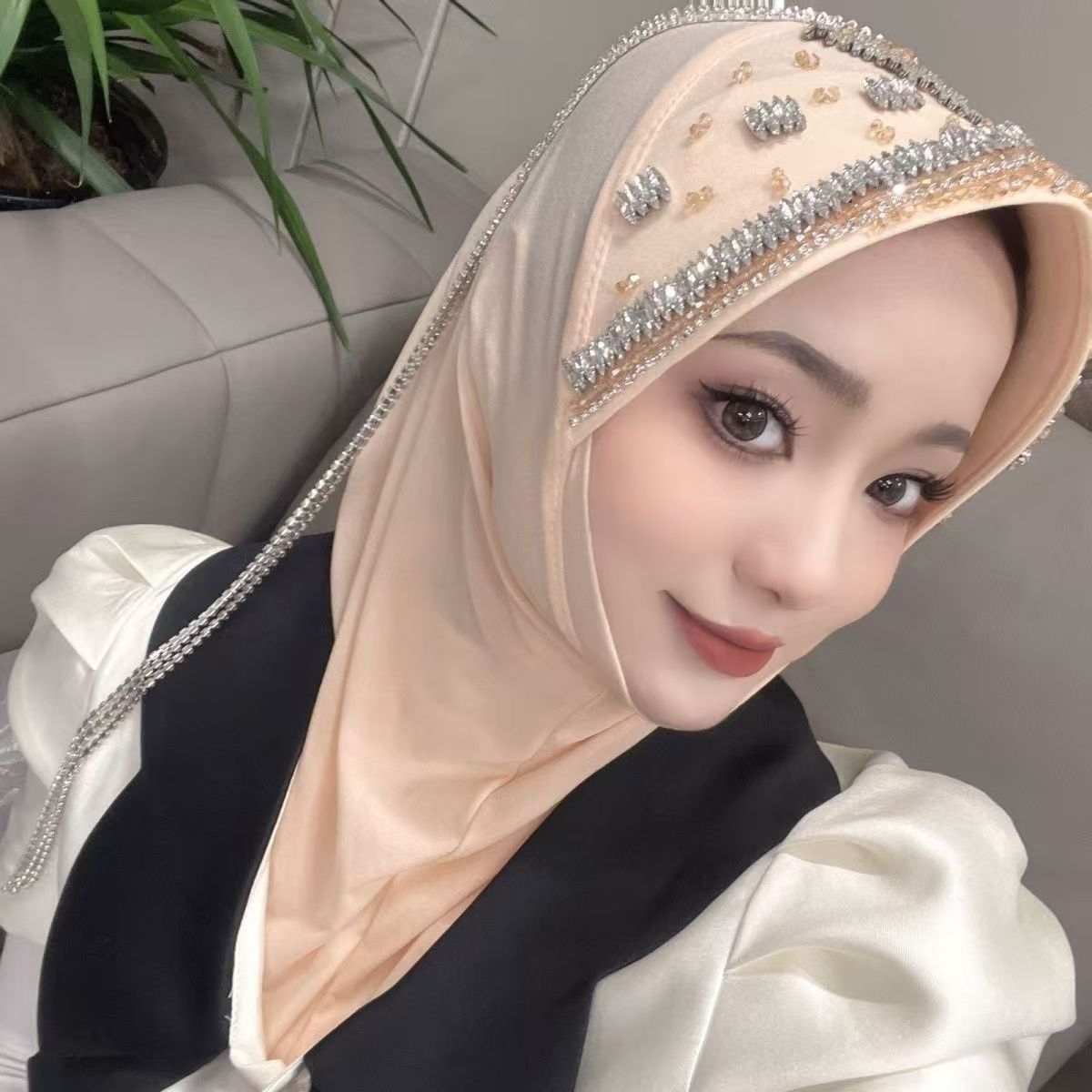 Luxury Hat Hijab Pink Scarf wi - Ethnic And Fashion avaliação e preço