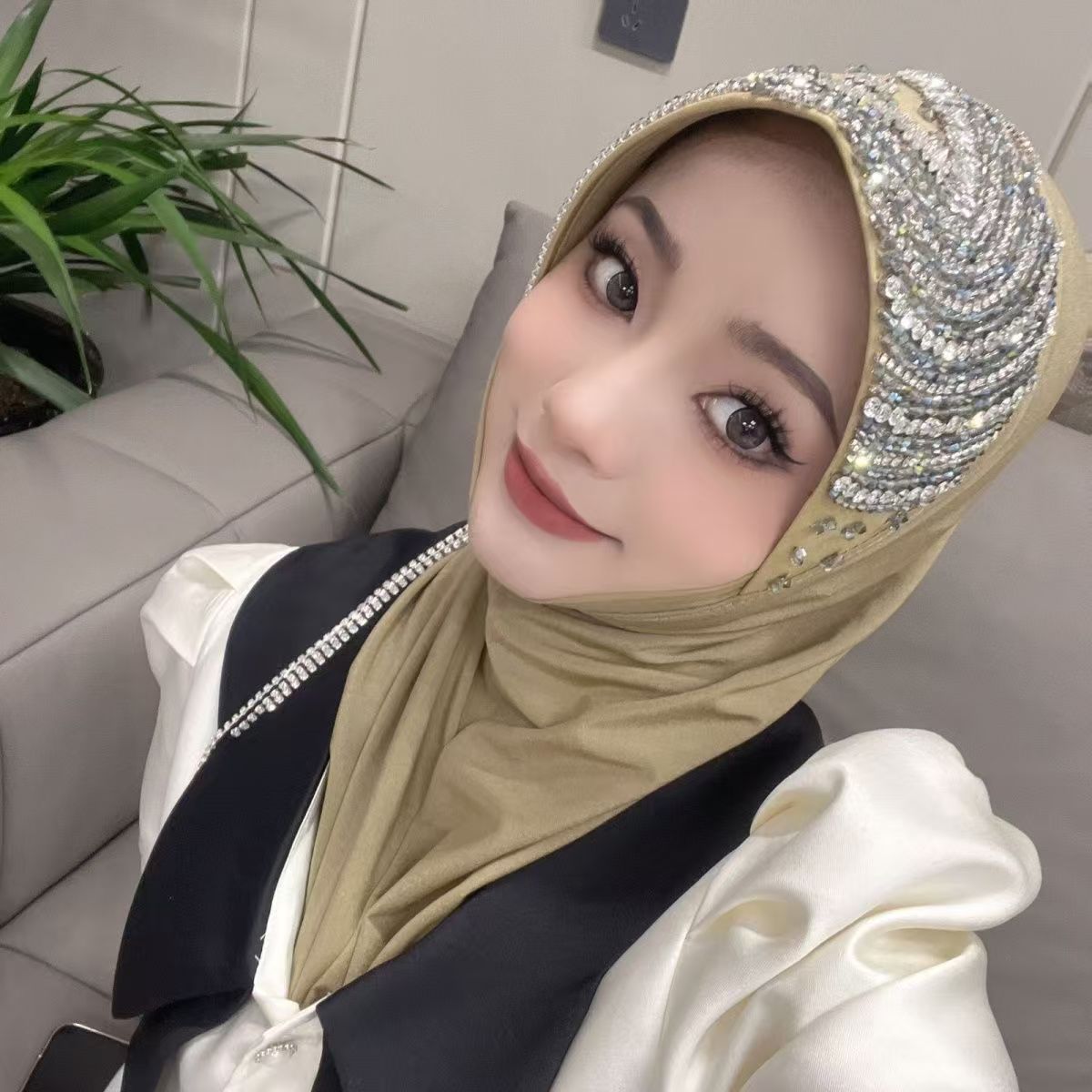 Luxury Hat Hijab Pink Scarf wi - Ethnic And Fashion avaliação e preço