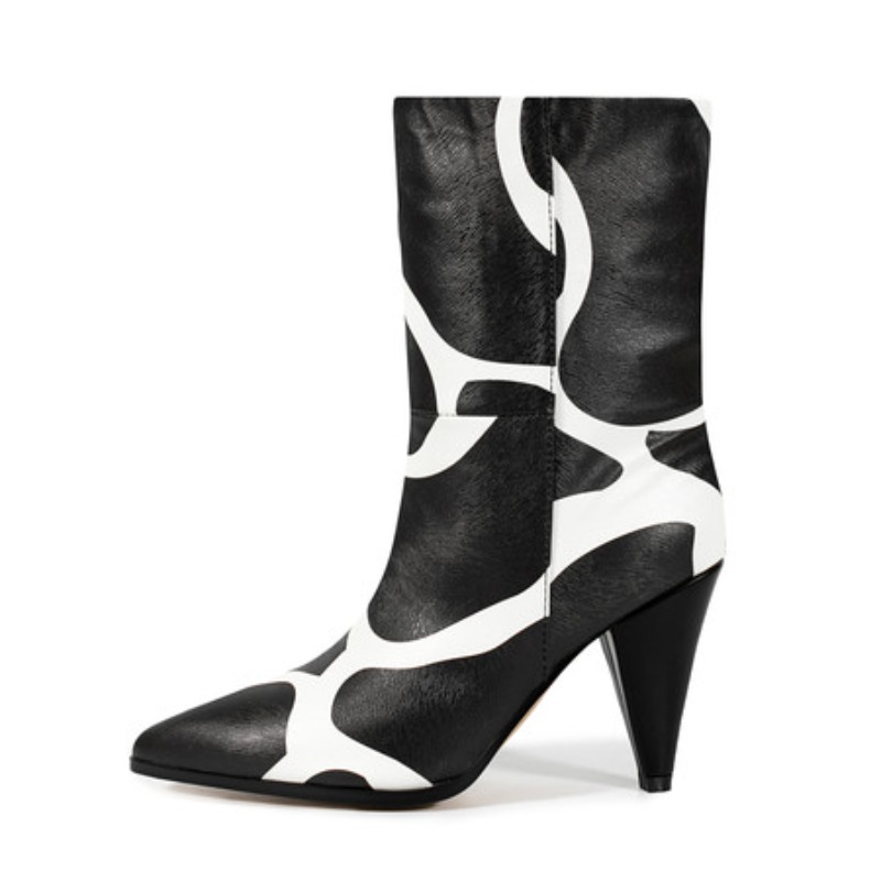 Bicolor Spike Heels Pull On Fa - Ethnic Fashion Runway avaliação e preço