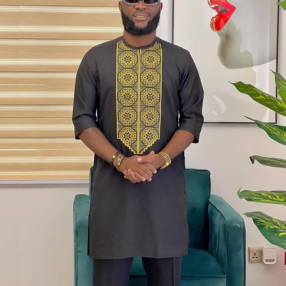 Kaunda Fashion Men's Set Slim  - Dashiki Shirt Men avaliação e preço