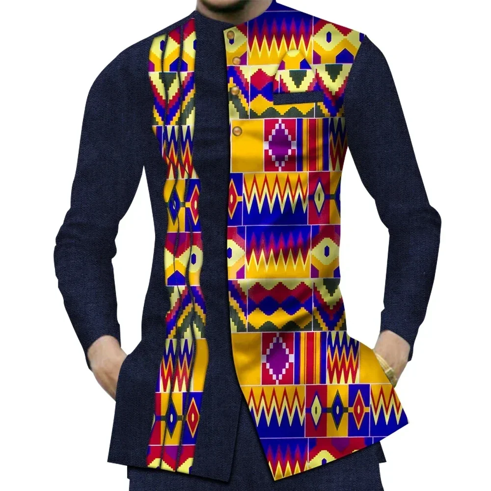 Casual 100% Cotton Mens Africa - Dashiki Shirt Men avaliação e preço