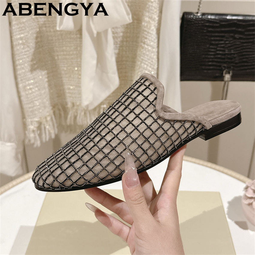 Shiny Lace Mesh Round Toe Flat - Ethnic And Fashion avaliação e preço