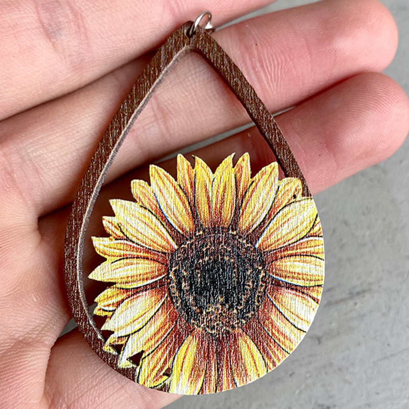 Laser Cutout Wood Sunflower Ca - Ethnic Fashion Boutique avaliação e preço