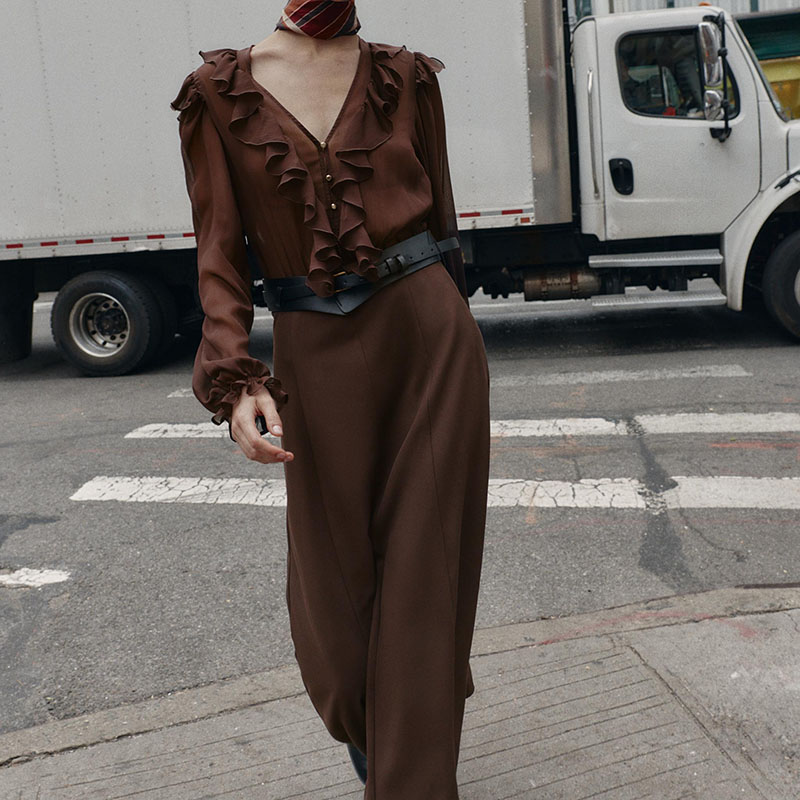 Elegant V-Neck Long Sleeve Mid - Ethnic Fashion Wear avaliação e preço