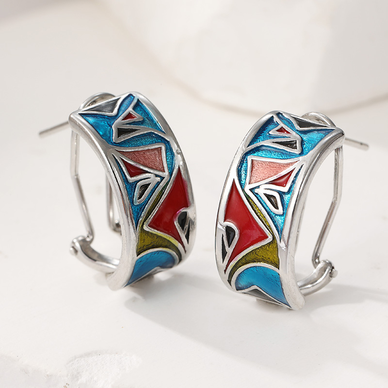 Ethnic Silver Color Enamel Hoo - Ethnic Fashion Wear avaliação e preço