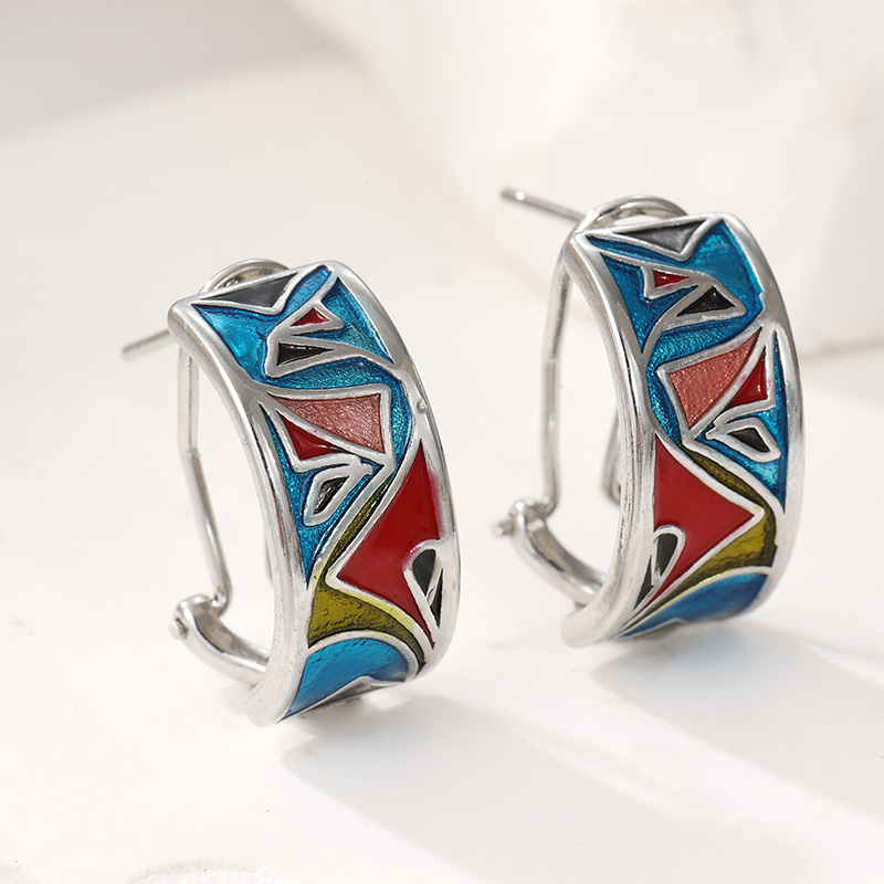 Ethnic Silver Color Enamel Hoo - Ethnic Fashion Wear avaliação e preço