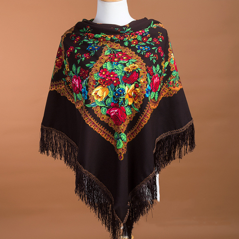 135*135cm Russian Scarf Ethnic - Winter Ethnic Fashion For Women avaliação e preço
