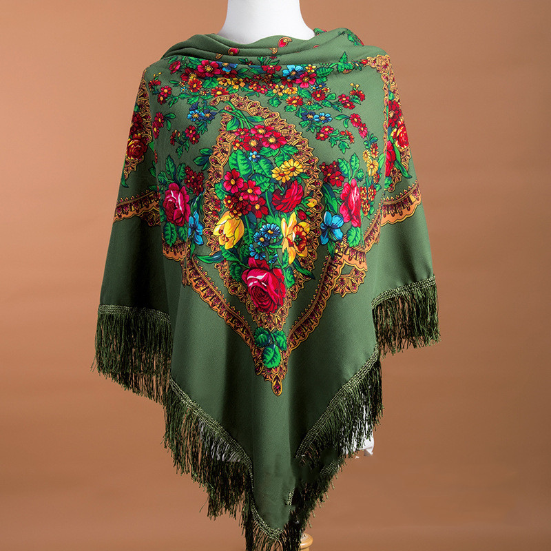135*135cm Russian Scarf Ethnic - Winter Ethnic Fashion For Women avaliação e preço