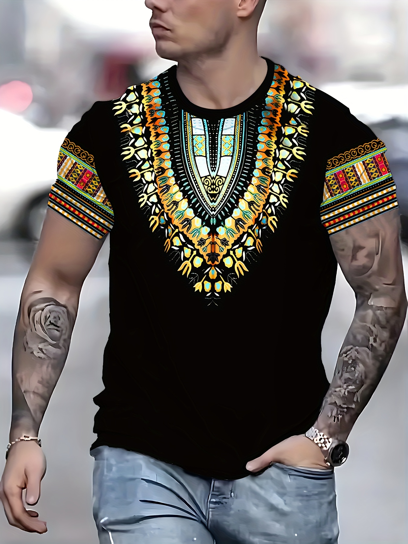 Summer Retro Ethnic Pattern T- - Ethnic Fashion Boutique avaliação e preço