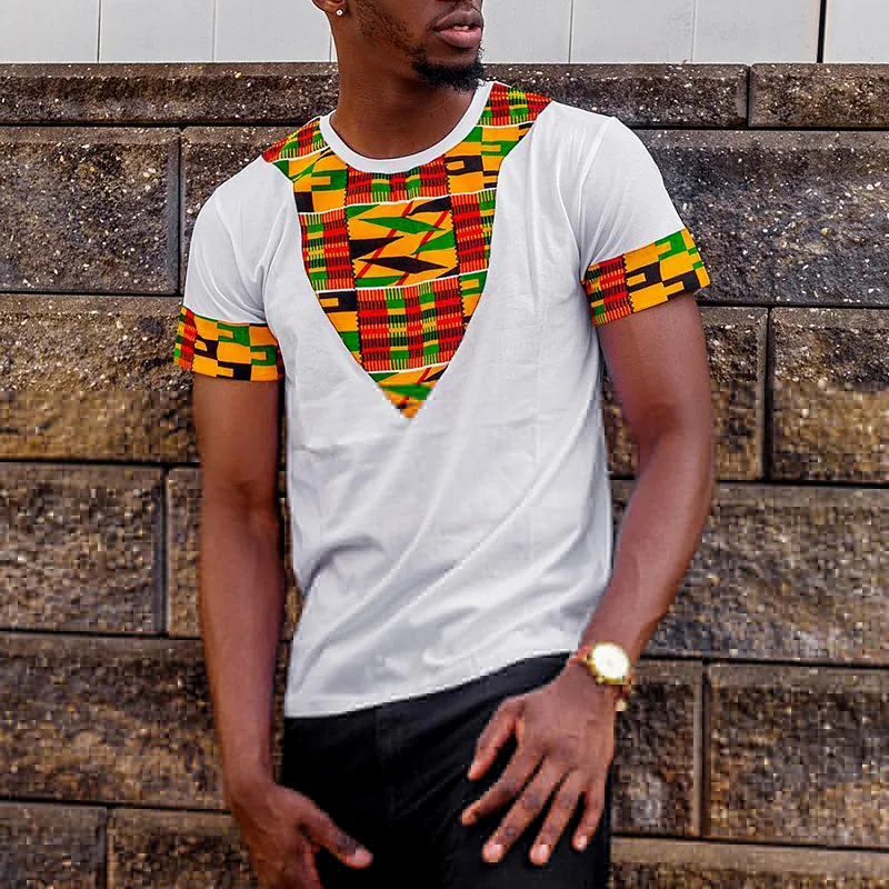 Vintage African Style T-Shirts - Dashiki Shirt Men avaliação e preço