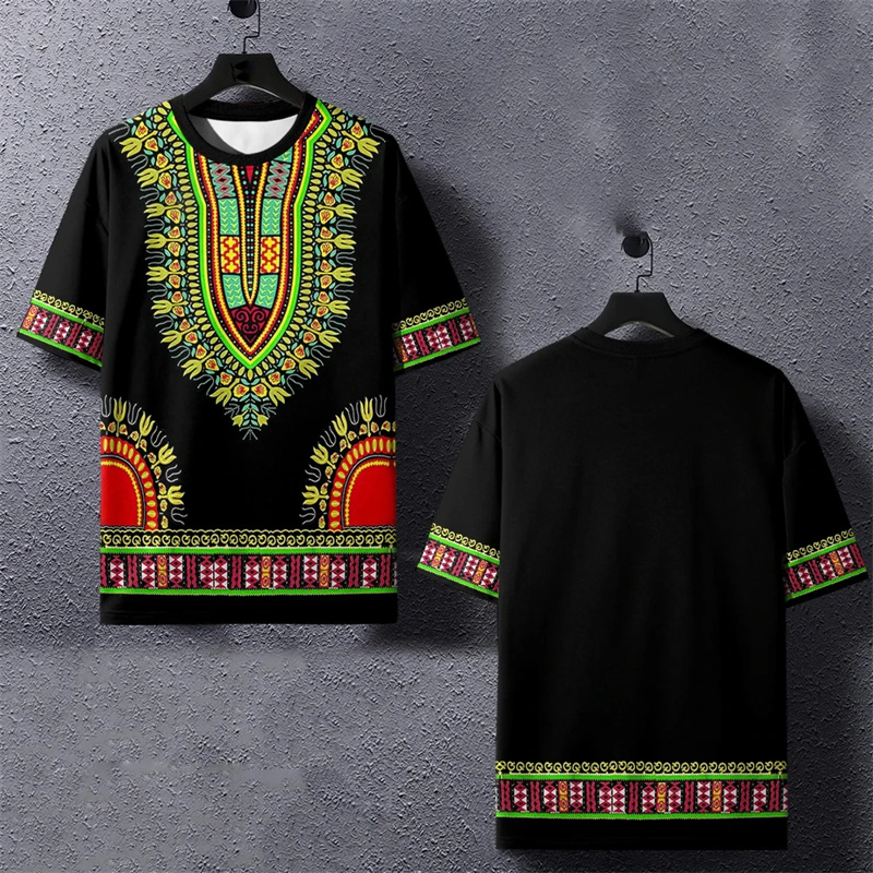 Summer Harajuku 3D Printed Eth - Dashiki Shirt Men avaliação e preço