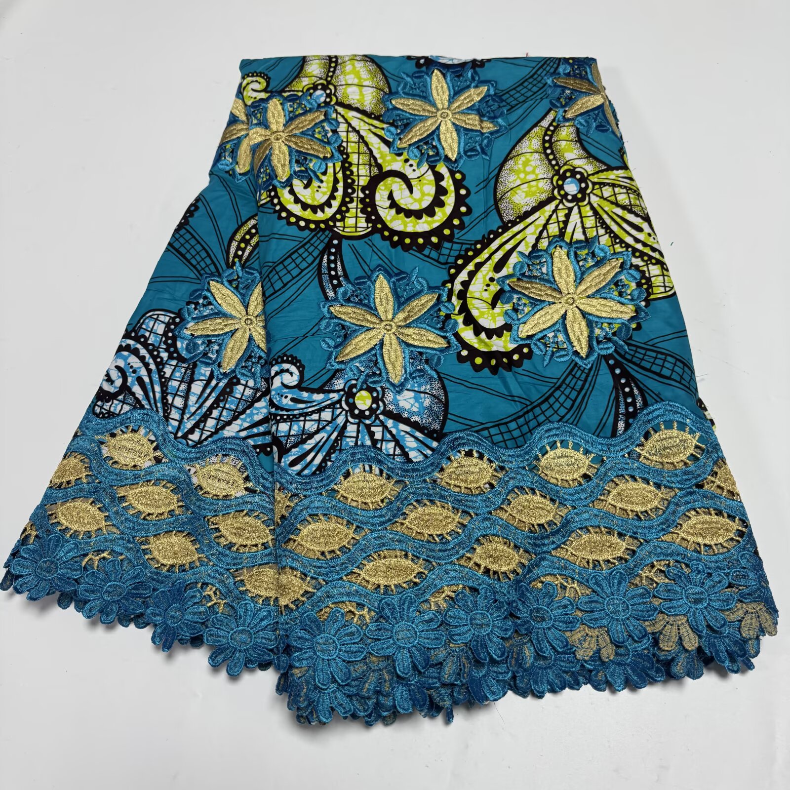 African Wax With Cord Lace, Co - African Ankara Print avaliação e preço