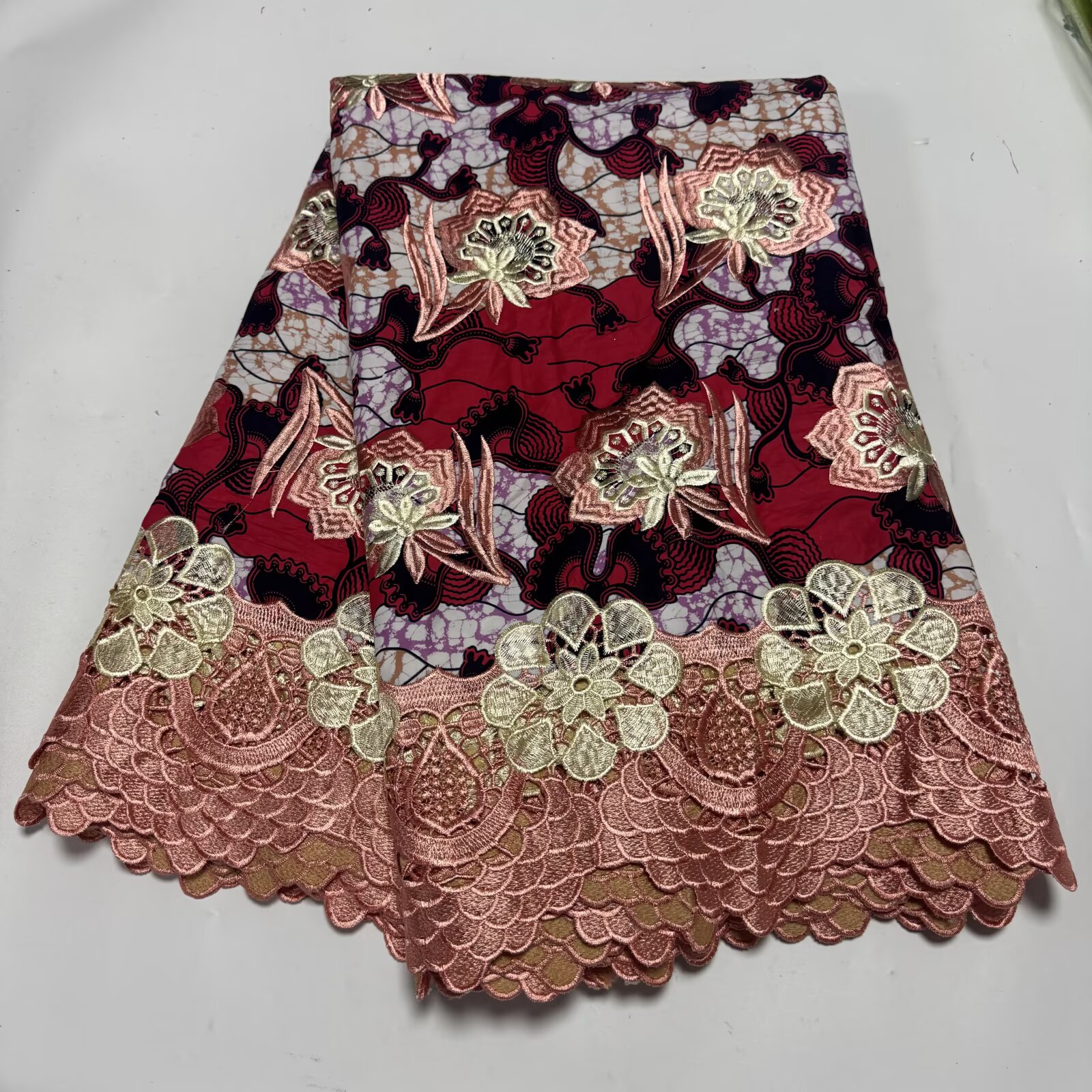 African Wax With Cord Lace, Co - African Ankara Print avaliação e preço