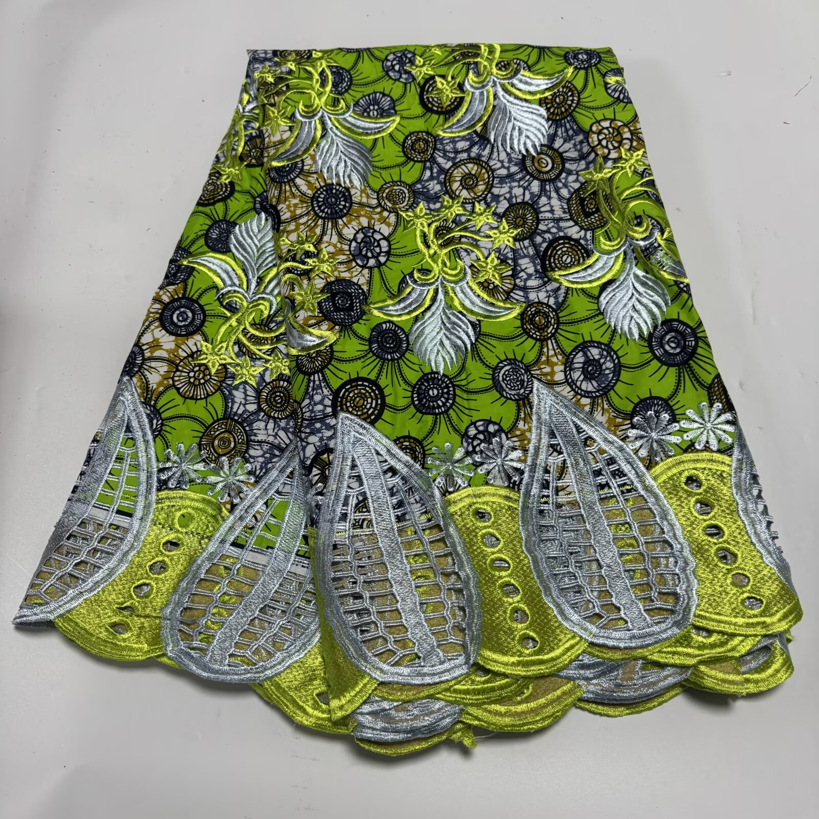 African Wax With Cord Lace, Co - African Ankara Print avaliação e preço