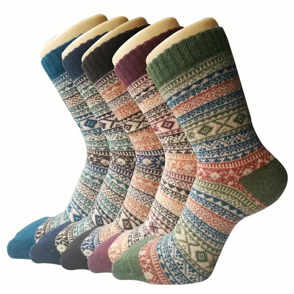 5 Pairs Autumn Winter Thick Wa - Winter Ethnic Fashion For Women avaliação e preço