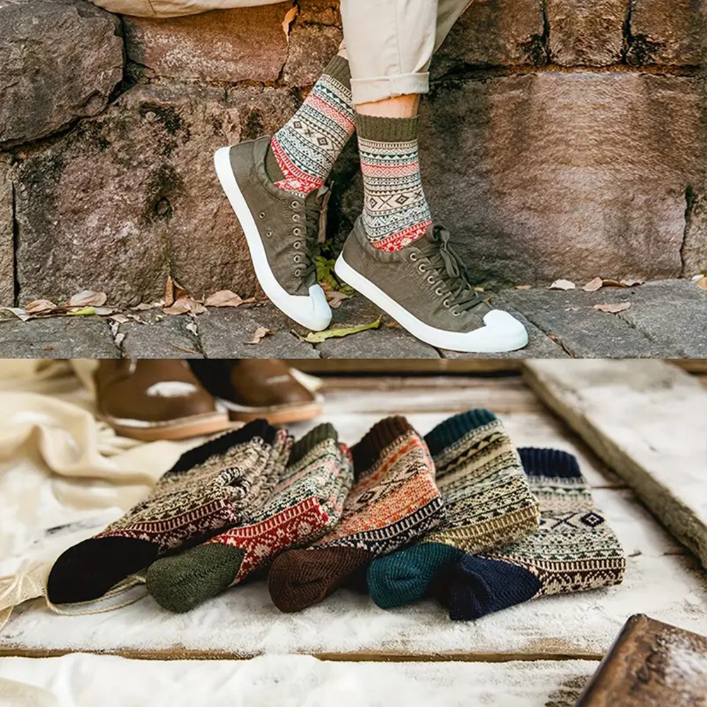 5 Pairs Autumn Winter Thick Wa - Winter Ethnic Fashion For Women avaliação e preço