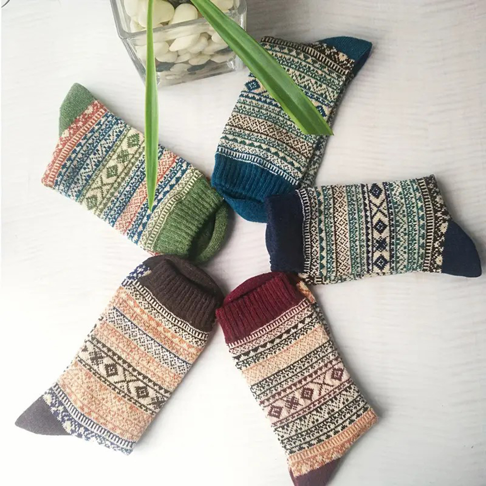 5 Pairs Autumn Winter Thick Wa - Winter Ethnic Fashion For Women avaliação e preço