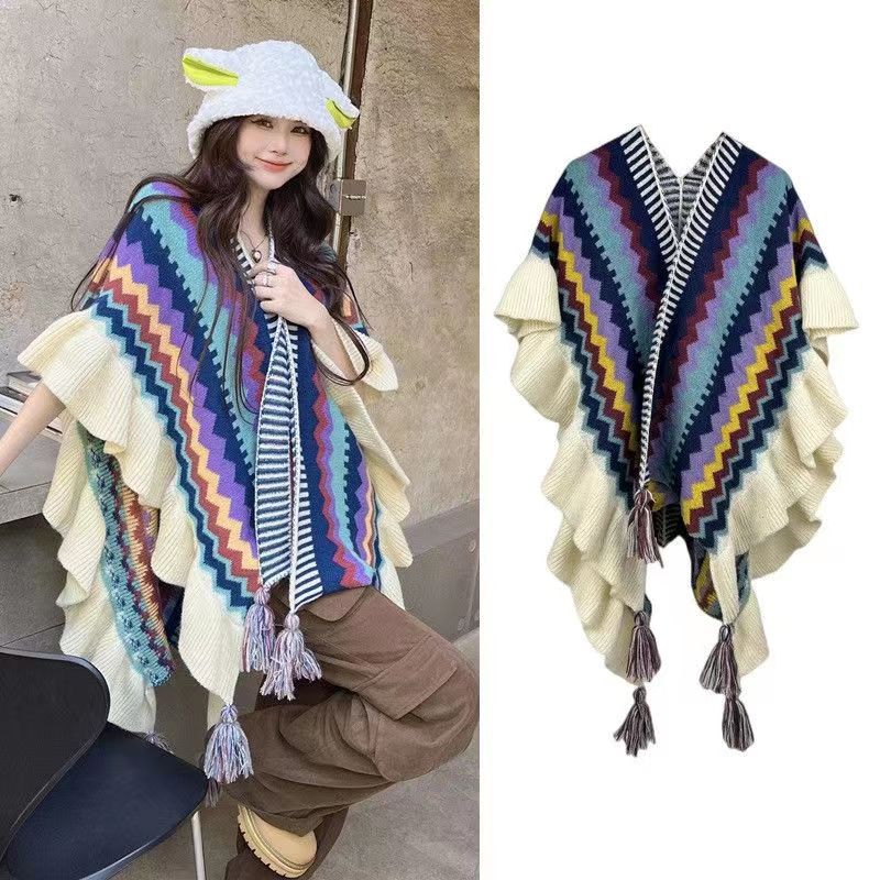 Women's Warm Shawls Wraps Ethn - Winter Ethnic Fashion For Women avaliação e preço
