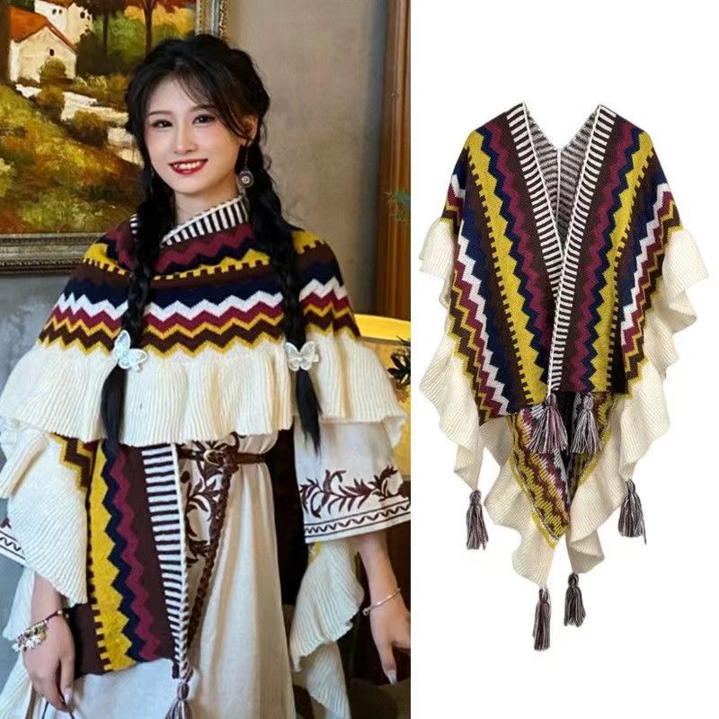 Women's Warm Shawls Wraps Ethn - Winter Ethnic Fashion For Women avaliação e preço