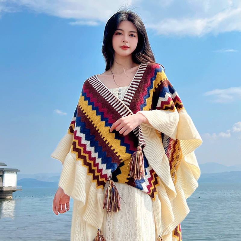 Women's Warm Shawls Wraps Ethn - Winter Ethnic Fashion For Women avaliação e preço