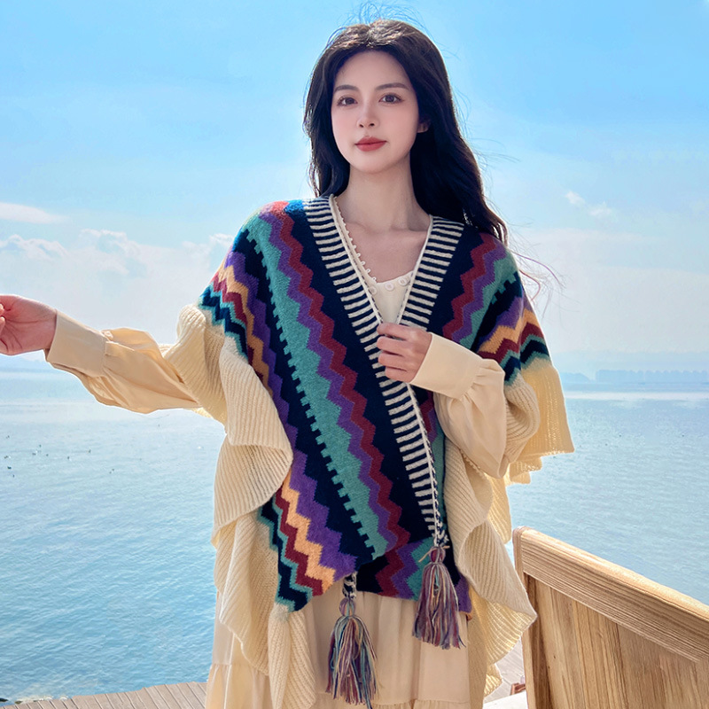 Women's Warm Shawls Wraps Ethn - Winter Ethnic Fashion For Women avaliação e preço